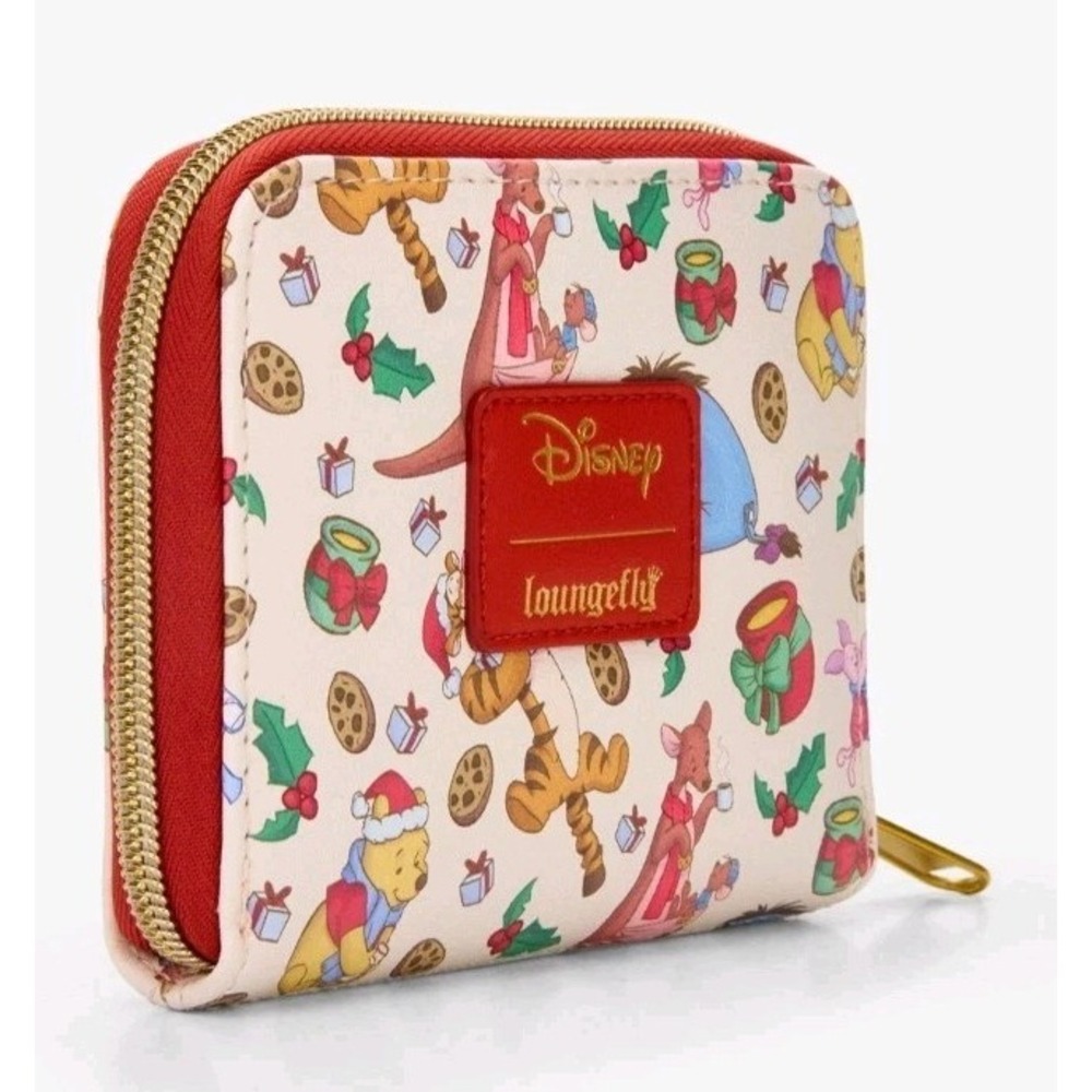 NWT Loungefly Disney Winnie The Pooh Friends Milk & Cookies Holiday Zip Wallet‎ - Picture 2 of 4